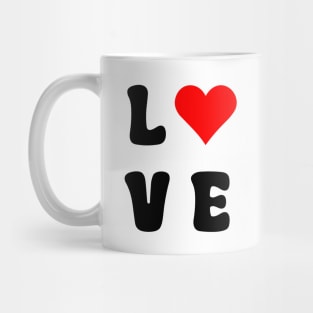 Love Red Heart Black Mug